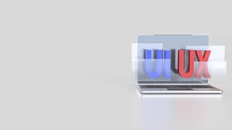 The UI and UX on notebook for website or application concept 3d rendering. 写真素材