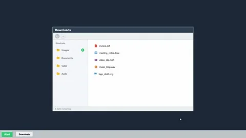 Ui animation of digital file management and folder organization. 4K Stock Footage 342114903