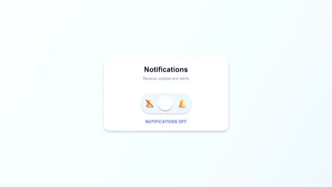 UI animation of notification settings toggle switch Stock-Footage 346567877