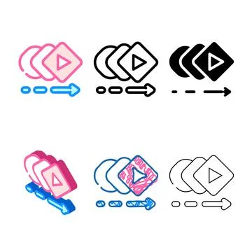 Ui animation series ux ui design color icon vector Stock Illustration