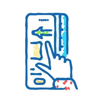 Ui animation ux ui design icon doodle illustration Stock Illustration