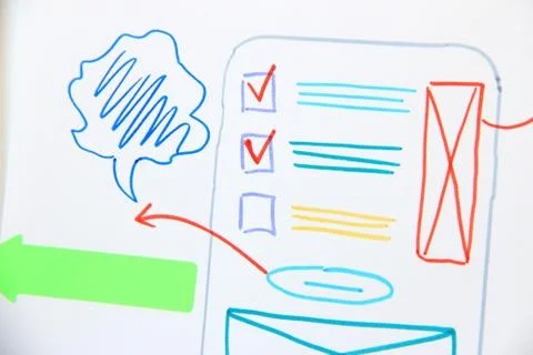 Ui app design development. Plan mobile application. Software development Stock Photos