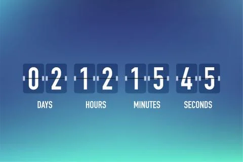 UI app digital count down circle board meter with circle time pie diagram. Co Illustrazione stock