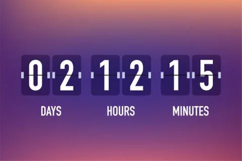 UI app digital count down circle board meter with circle time pie diagram. Co Illustrazione stock