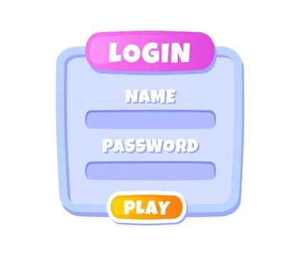 UI autorization panel for game Stock Illustration
