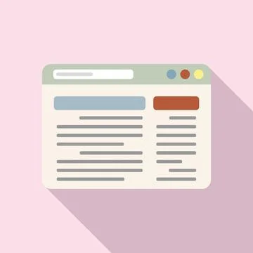 Ui browser icon flat . Internet computer Stock Illustration