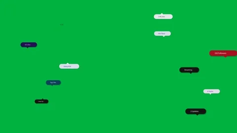 UI bubbles popping, grouping both sides, showing red badge then fading, clearing Stock Footage 334118813