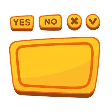 UI Buttons Set for Agreement Panel in Cartoon Style. Vector Illustrazione stock