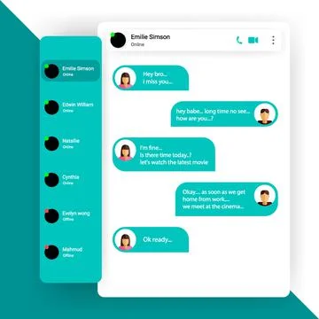 Ui chatting float app template イラスト素材
