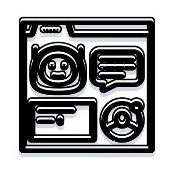 Ui concept displaying chatbot interaction and user profile Stock Illustration