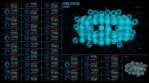Ui core HUD interface Stock Footage 127732168