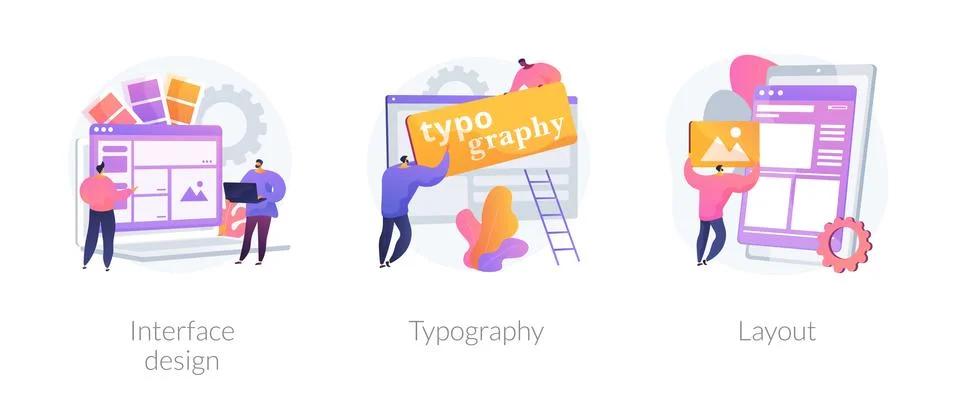 UI design abstract concept vector illustrations. Illustrazione stock