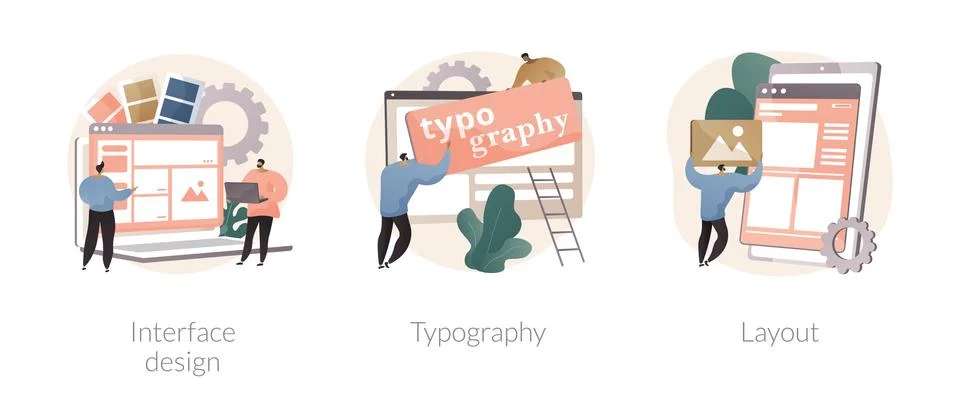 UI design abstract concept vector illustrations. Stock Illustration