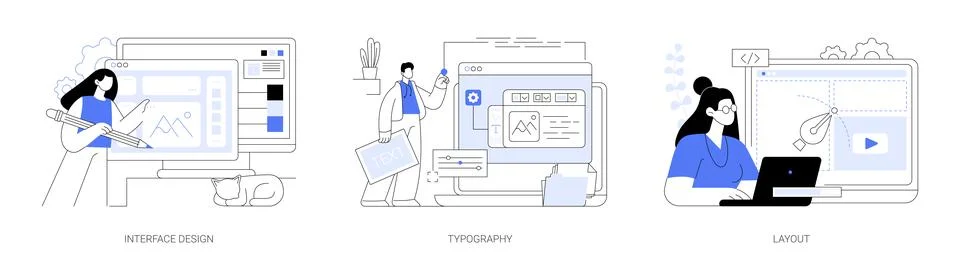UI design abstract concept vector illustrations. イラスト素材