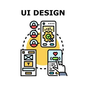 Ui design creating custom user interface experience Illustrazione stock