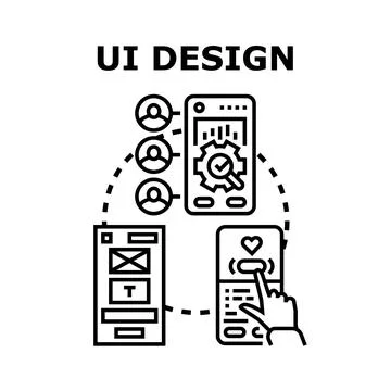 Ui design creating custom user interface experience Stock Illustration