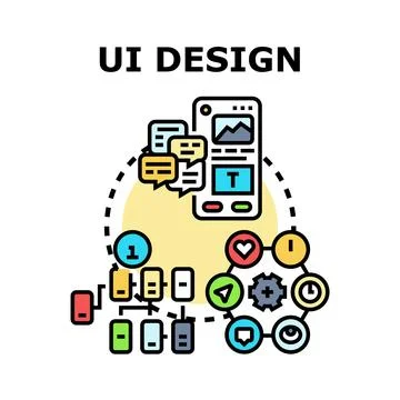 Ui design creating wireframe user interface development Stockillustratie