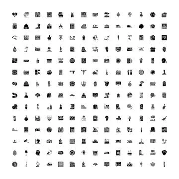 Ui design elements glyph icons collection Illustrazione stock
