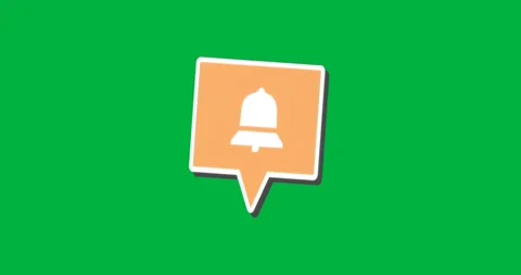UI design icon floating on clear canvas, featuring orange bubble with white bell Stock Footage 317669223