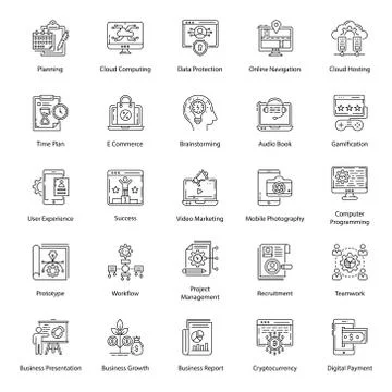 Ui Design Line Vectors Pack Illustrazione stock