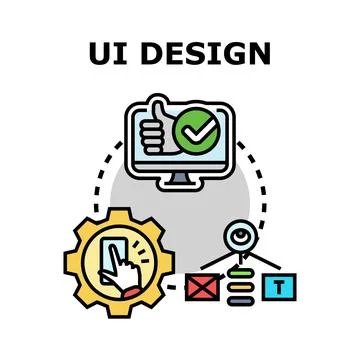 Ui design process for digital product development Stock Illustration