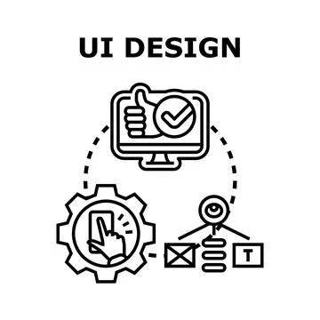 Ui design process for digital product development 스톡 일러스트