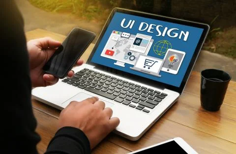 UI Design Website  Software Media WWW to Create Innovation Imagination Stock Photos