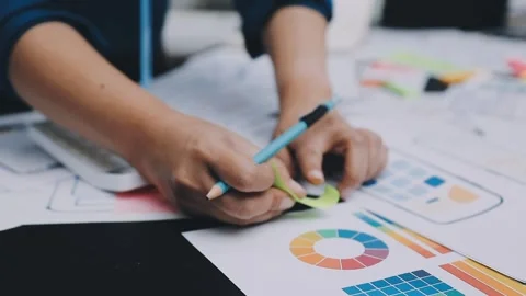 UI designer and UX developer brainstorm idea to design the application appe.. Stock Footage 326018273