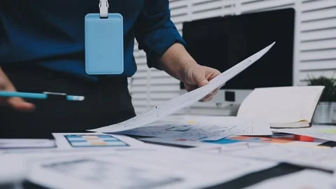UI designer and UX developer brainstorm idea to design the application appe.. Stock Footage 326018280