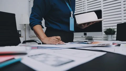 UI designer and UX developer brainstorm idea to design the application appe.. Stock Footage 326018297