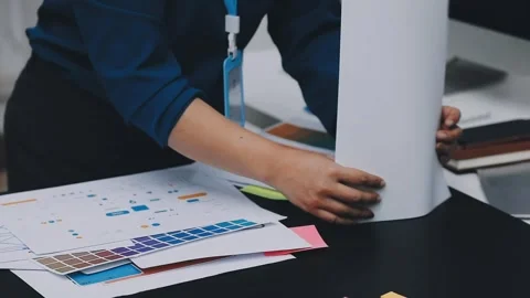UI designer and UX developer brainstorm idea to design the application appe.. Stock Footage 326018305