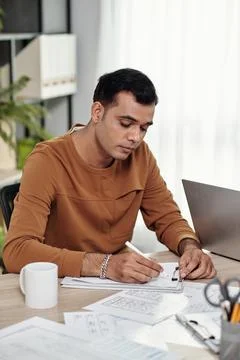 UI Designer Drawing Application Wireframe Stock Photos