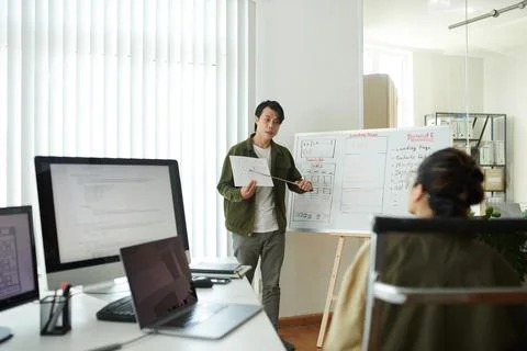 UI designer Explaining Ideas Stock Photos