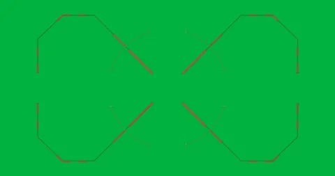 UI designer interacting with transparent reticle, showing red segmented octagons Stock Footage 317595668