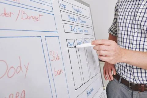 UI designer working on new interface Foto stock