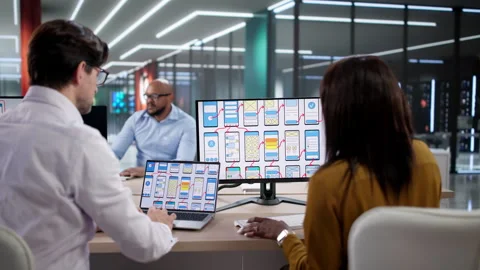 UI Designers Working On Mobile App Stock Footage 329678429