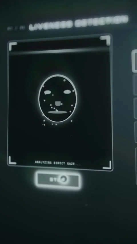 UI for a digital security system to verify a users identity by mapping three Stock Footage 333825355