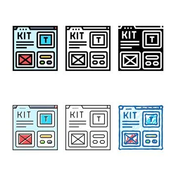 Ui edition kit ux design color icon vector Stock Illustration