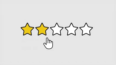 UI element animation. Cursor pointer 5 stars feedback review raiting line. Alpha 스톡 동영상 204725251