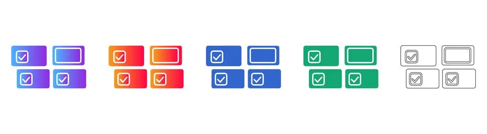UI Element Checkbox Input Field Icons Illustrazione stock