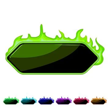 Ui fire game button cartoon vector graphic Stockillustratie