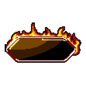 Ui fire game button pixel art vector illustration Illustrazione stock