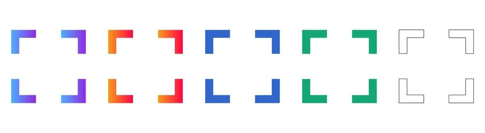 UI Frame and Selection Corner Icons Stock Illustration