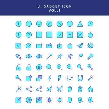 Ui gadget icon set vol 1 Stock Illustration