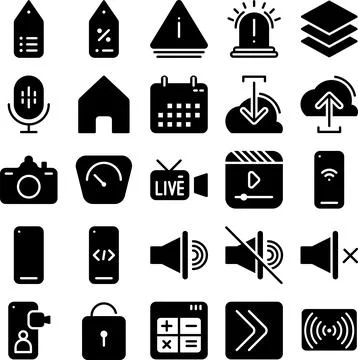 UI Glyph Icon Stock Illustration