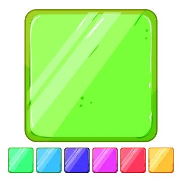 Ui gold game button cartoon vector graphic Stock Illustration