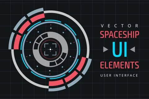 UI hud infographic interface web elements 库存插图
