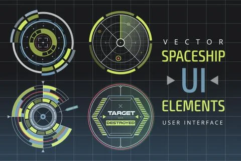 UI hud infographic interface web elements イラスト素材