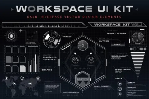 UI hud infographic interface web elements Illustrazione stock