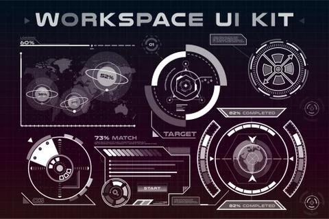 UI hud infographic interface web elements 库存插图